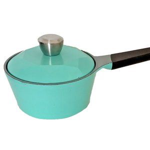 NEOFLAM Carat Sauce Pot With Lid Turquoise Enamel With Non-Stick Coating